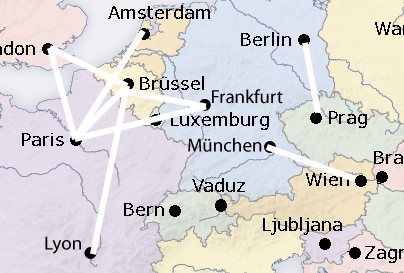 Strecken in Europa, auf denen der Zug schneller ist als das Flugzeug