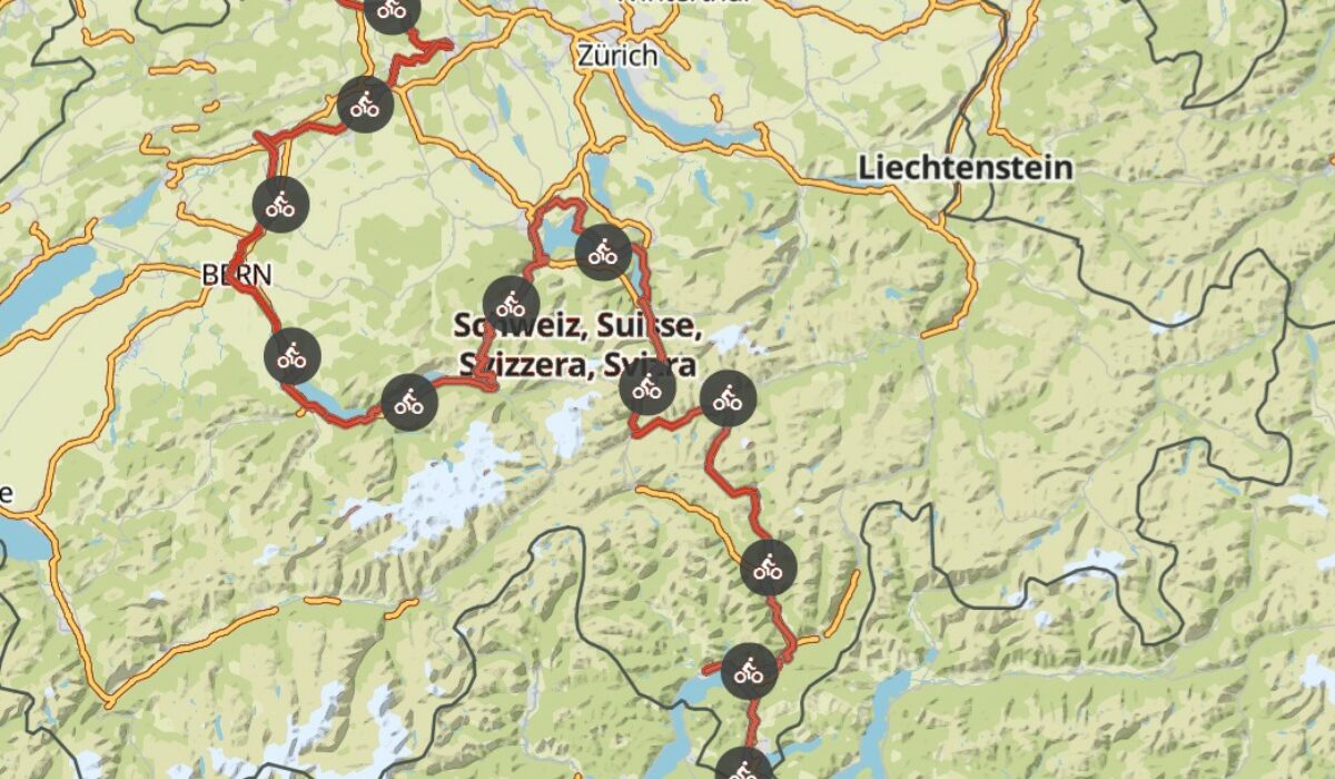 Komoot Maps E-bike Tour Europe with my dog 2019 – Switzerland