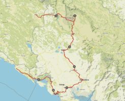 Komoot maps e-bike tour Europe with my dog 2019 – Montenegro