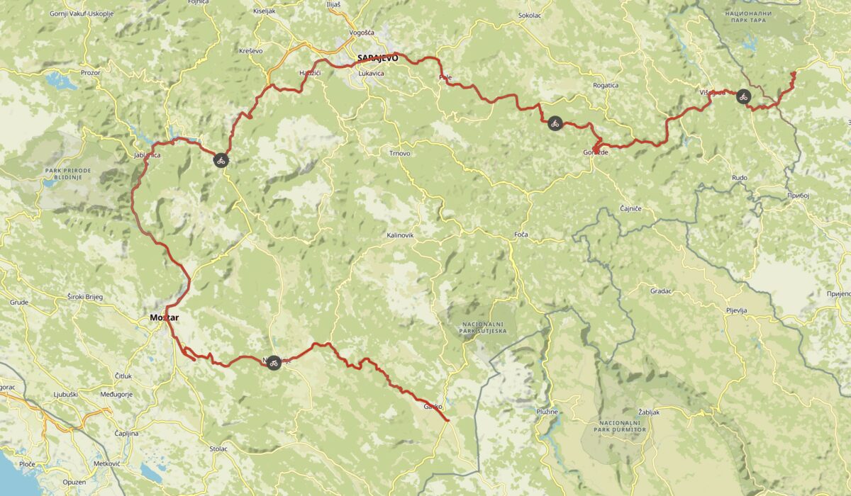 Komoot Karten E-Bike Europatour mit Hund 2019 – Bosnien und Herzegowina