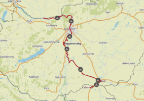 Komoot maps e-bike tour Europe with my dog 2019 – Hungary