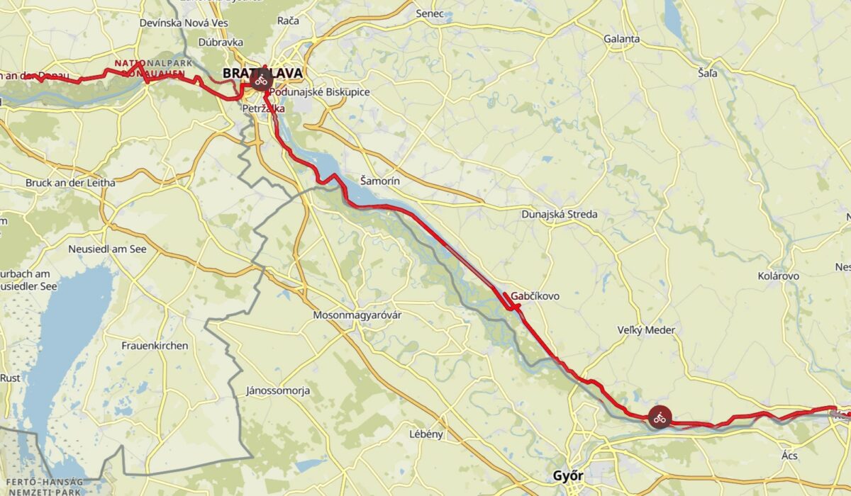 Komoot maps e-bike tour Europe with my dog 2019 – Slovakia