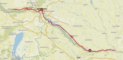 Komoot maps e-bike tour Europe with my dog 2019 – Slovakia
