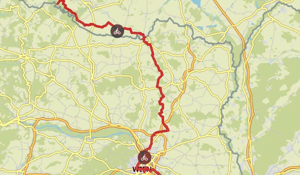Komoot maps e-bike tour Europe with my dog 2019 – Austria