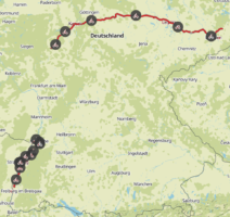 Komoot Karten E-Bike Europatour mit Hund 2019 – Deutschland