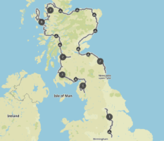 Komoot Maps E-Bike Trip with my Dog through England and Scotland 2020